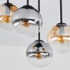 Plafonnier moderne Gastor, grappe à 4 lumières en verre fumé, ambré et clair