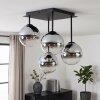 Plafonnier Gastor moderne à 4 lumières avec abat-jour en verre chromé, fumé et clair