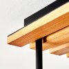 Plafonnier Koyoto moderne à cinq abat-jour ambrés sur socle carré à lattes de bois