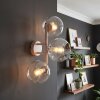 Applique murale moderne Koyoto à trois abat-jour ronds en verre clair