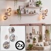 Applique murale moderne Koyoto, lot de 2, à trois abat-jour ronds fumés et clairs
