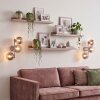 Applique murale moderne Koyoto, lot de 2, à trois abat-jour ronds fumés et clairs