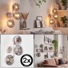 Applique murale moderne Gastor, lot de 2, trois abat-jour ronds fumés et clairs