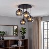 Plafonnier en grappe moderne Koyoto à 4 lumières avec abat-jour fumés