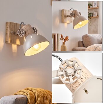 Applique murale scandinave Orny, abat-jour conique écru orientable, pour le coin lecture