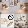 Applique murale Orny, set de 2, abat-jour conique orientable de style bohème, écru