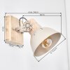 Applique murale Orny, set de 2, abat-jour conique orientable de style bohème, écru