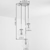Suspension Gastor réglable à l'installation, 3 abat-jour sphériques, pour table à manger