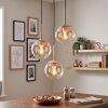 Suspension Gastor, trois abat-jour en grappe pour table à manger, réglable au montage