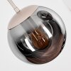 Suspension Gastor en verre fumé à trois abat-jour ronds pour la table à manger