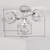 Plafonnier sphérique moderne Ripoll à trois abat-jour ronds en verre blanc