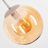 Suspension moderne Gastor, 3 abat-jour ronds en verre ambre, réglable au montage