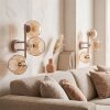 Applique murale moderne Koyoto en lot de 2, 3 abat-jour ambrés cannelés