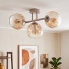 Plafonnier moderne Koyoto à 3 lumières en ligne, abat-jour ambre et clair
