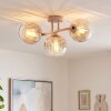 Plafonnier moderne Koyoto à 3 lumières en ligne, abat-jour ambre et clair