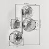 Applique murale moderne Koyoto structure sable avec 3 abat-jour ronds en verre clair