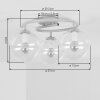 Plafonnier moderne Gastor en cluster à 3 lumières, abat-jour ronds en verre fumé