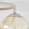 Plafonnier Gastor moderne à trois abat-jour en verre ambré en grappe, E14