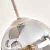 Plafonnier moderne Gastor en grappe à 4 abat-jour en verre fumé et clair, ø 15 cm, E14