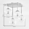 Plafonnier moderne Gastor, quatre abat-jour ronds en verre blanc, structure sable