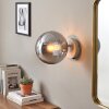 Applique murale moderne Gastor avec abat-jour sphérique en verre fumé