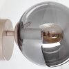 Applique murale moderne Gastor avec abat-jour sphérique en verre fumé