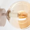 Applique murale moderne Gastor en lot de 2 avec abat-jour rond en verre ambré