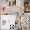 Applique murale moderne Gastor à abat-jour rond, set de 2, à côté du miroir