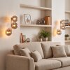 Applique murale moderne Gastor en sable en lot de 2, avec 3 abat-jour ronds