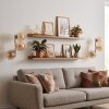Applique murale rétro Gastor, lot de 2, avec 3 abat-jour ronds en verre ambre