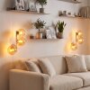 Applique murale rétro Gastor, lot de 2, avec 3 abat-jour ronds en verre ambre