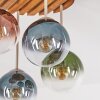 Plafonnier Gastor Boho, lattes de bois, ø 39,5 cm, E14, variateur externe