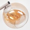 Applique murale moderne Koyoto à trois abat-jour en verre Chrome, Fumé, Ambre et Clair