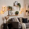 Applique murale Koyoto moderne, lot de 2, 3 abat-jour ronds en verre ambre