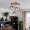 Plafonnier moderne Koyoto avec 4 abat-jour ronds en verre fumé et clair