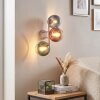 Applique murale moderne Koyoto à trois abat-jour en verre multicolores superposés