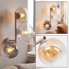 Applique murale moderne Koyoto avec trois abat-jour en verre fumé, ambré et clair