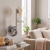 Applique murale moderne Koyoto avec trois abat-jour en verre fumé, ambré et clair