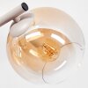 Applique murale moderne Koyoto avec trois abat-jour en verre fumé, ambré et clair