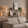 Applique murale moderne Koyoto en lot de 2 avec 3 abat-jour en verre fumé, ambre et clair