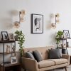 Applique murale à trois abat-jour Koyoto, lot de 2, verre ambre et clair