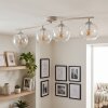Plafonnier moderne Koyoto à 4 abat-jour ronds en verre clair, E14, 25 Watt