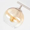 Plafonnier moderne Koyoto à 4 lumières sur barre courbée, abat-jour ambre et clair