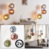 Applique murale moderne Koyoto en lot de 2, à 3 abat-jour alignés verticalement