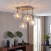 Plafonnier moderne Koyoto à 4 lumières avec abat-jour ronds en verre cannelé clair