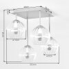 Plafonnier moderne Koyoto à 4 lumières avec abat-jour ronds en verre cannelé clair
