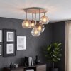 Plafonnier Koyoto moderne à 5 lumières en cluster, abat-jour ambre, fumé et clair
