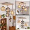 Plafonnier moderne Koyoto, cluster à 4 lumières, abat-jour fumés et ambrés