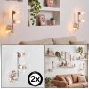 Applique murale Gastor en métal sable, lot de 2, avec 3 abat-jour ronds en verre clair