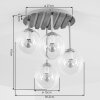 Plafonnier en grappe Gastor moderne, 4 lumières et abat-jour ronds en verre clair